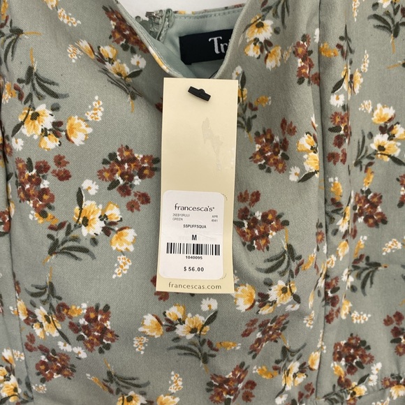 Francesca’s Collection Floral Print Puff Sleeve Bodycon Mini Dress - Picture 5 of 8
